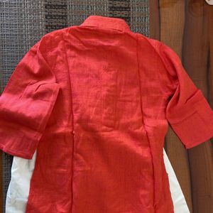 Babies Kurta Set - Red White