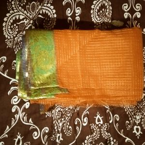 Yellow Colour Banarasi Silk Saree