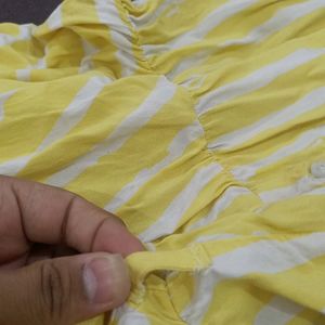 Pantaloons Yellow White Dress