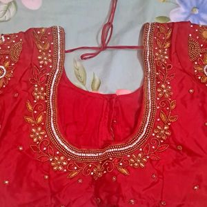 Beautiful Red Maggam Work Blouse