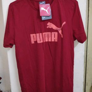 Puma Intense Red Typographic Tshirt Men