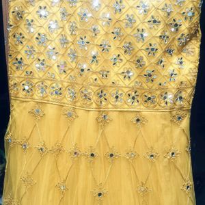 Beautiful Thread And Mirror Work Gown💛