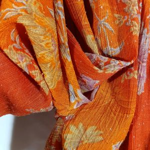 Orange Printed Patiala Pant (Women)