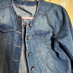 Blue Denim Crop Jacket