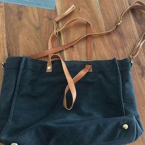 Contrast Tote Bag With Laptop Sleeve