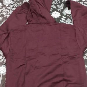 Maroon Color Plain Hoddie