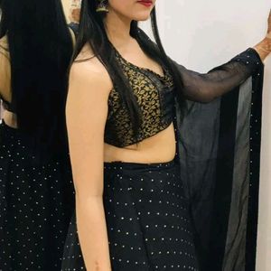 Designer Black Paded Blouse  Backless