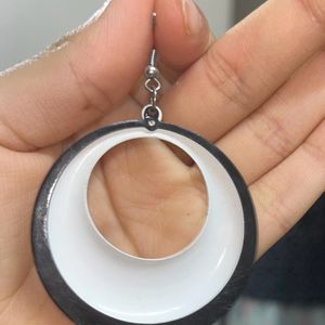 Black And White Hoop Earrings