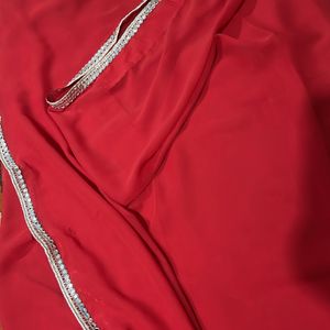 Red Colour Mirror Boarder Saree