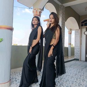 Cotton Black Saree Black Saree Origin: India