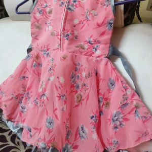 Pink Carrot Colour Frock For 1.5 - 2.5 Year