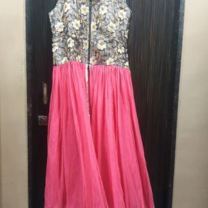 3 Piece Front Open Gown With Dupatta