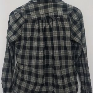 Black & White Check Full Sleeve Shirt For Women