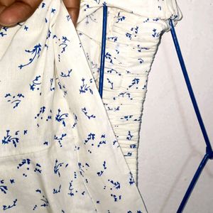 Plazo In Off White Color With Blue Printed Pattern