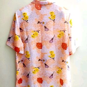 Light Orange Printed Shirt Size-44-46