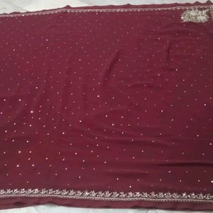 Maroon Colour Zardozi Saree ✨🔥