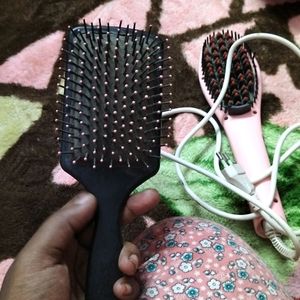 Combo Of Hair Brush And Hair Straightener