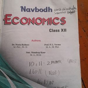 Economics Book Of 12th Commerce