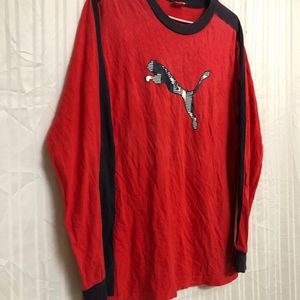 Puma Red Long Sleeve T Shirt