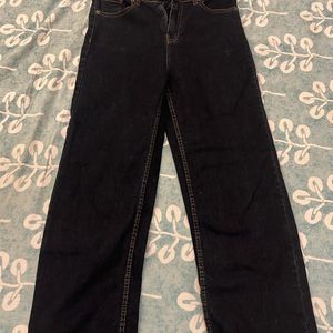 High Waist Wide Leg Jeans Black