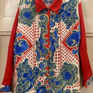 WOMEN RED FLORAL SHIRT