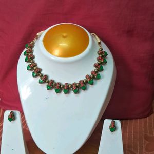 Handmade Terracotta Green Palakka Mala