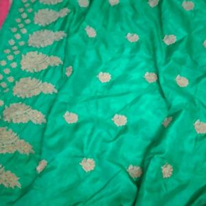 Pink And Green Saree