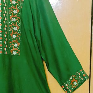 Ethnic Round Neck Yoke Design Regular Kurta