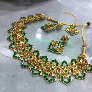 Golden Green Jewellery Set