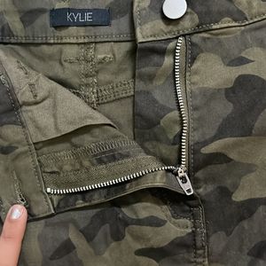 Women Olive Camouflage Skirt By KYLIE