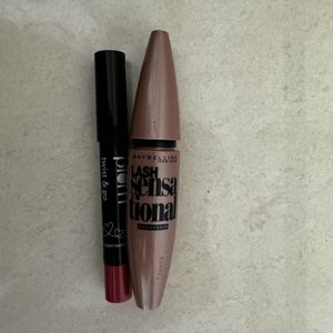 Maybelline mascara And Plum Lipstick