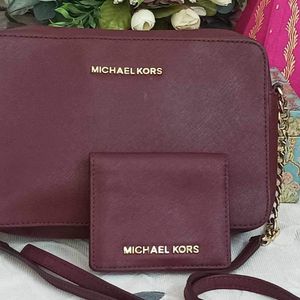 Original Micheal Kors Merlot Crossbody Bag