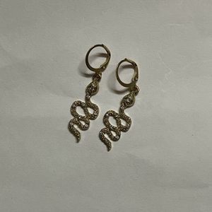 Golden Snake Earrings