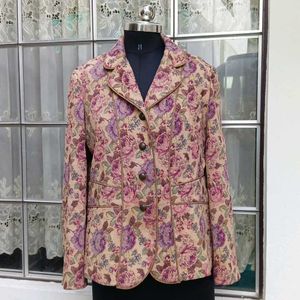 Vintage Floral Print Coat