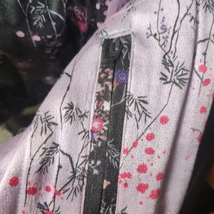 H&M Imported Floral Sakura Bomber Jacket