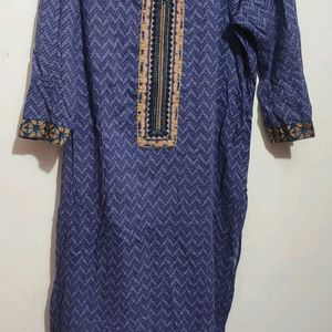 Blue Color Cotton Kurti For Girl Or Women