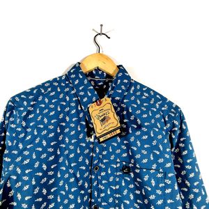 Blue Floral Print Shirt (Men's)