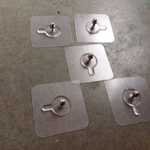 5pcs Adhesive Screw Wall Hook Used In Home/Office