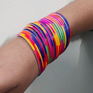 Multicolored Metal Bangles