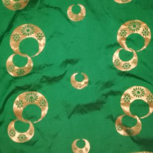 Bright Leaf Green Silk Saree