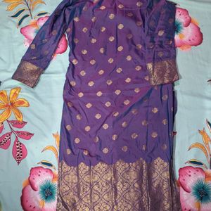 Purple Colour Women Suit With Pinkish Shining