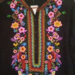 Black Embroidered Kashmiri Kurti