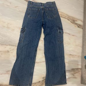 Denim Pocket Straight Jeans In Waist 26