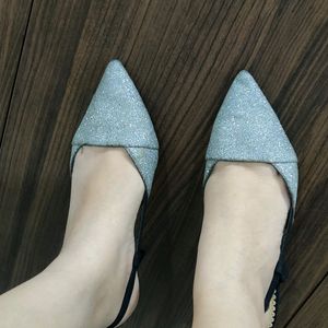 Silver Glitter Heels