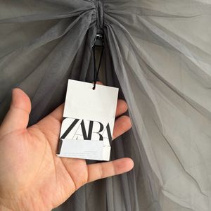 Zara Gathered Tulle Cape