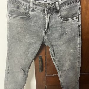 Men Jeans Greyish Black