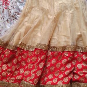 Red & Cream Lehenga