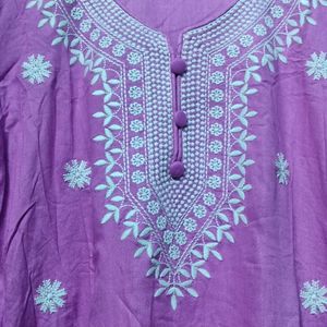 beautiful chicken curry kurti pant Dupatta set