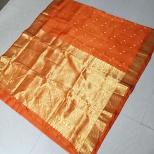 Orange Colour Pure Kanchi Pattu Saree