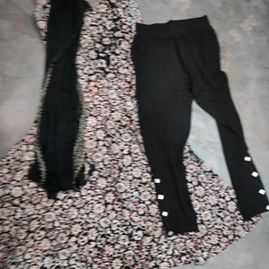 Floral Kurta paint with dupatta